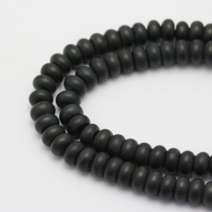 Wholesale 2.0mm Big Large Hole <strong>Black</strong> Onyx Frosted Matte Rondelle <strong>Beads</strong> for Jewelry Making - Product Image 5