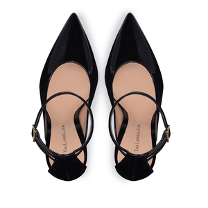 Di grandi Dimensioni Ultime <span class=keywords><strong>scarpe</strong></span> Col Tacco Alto Estate <span class=keywords><strong>Scarpe</strong></span> Cinturino Alla Caviglia Tacchi A Spillo Delle Signore Pattini di Vestito Punta a punta <span class=keywords><strong>Nero</strong></span> <span class=keywords><strong>Lucido</strong></span> Tacco Alto Pompe - Product Image 3