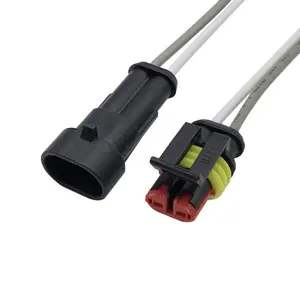 amp 282104 waterproof 2pin 1.5 connector car light wire cable