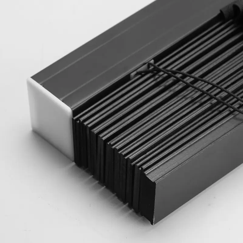 Manual Basswood 50mm black color wooden window blind