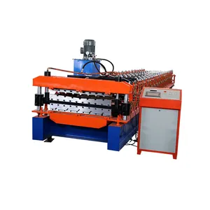 Roof double deck metal sheet roll forming cold making machine