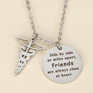 Best Friend Pendant Side by Side or Miles Apart Necklace <strong>Long</strong> <strong>Distance</strong> <strong>Friendship</strong> <strong>Gift</strong> - Product Image 2