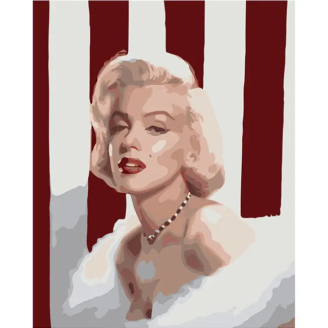 Professional Custom Pop Art Acrylic Marilyn Monroe Diy Oil Painting By Numbers For Home Decor Wall Art