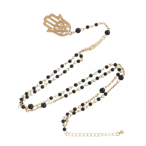<span class=keywords><strong>Collana</strong></span> pendente a forma <span class=keywords><strong>di</strong></span> <span class=keywords><strong>mano</strong></span> <span class=keywords><strong>con</strong></span> perline <span class=keywords><strong>di</strong></span> cristallo nero lunga e fatta a <span class=keywords><strong>mano</strong></span> <span class=keywords><strong>di</strong></span> migliore qualità - Product Image 4