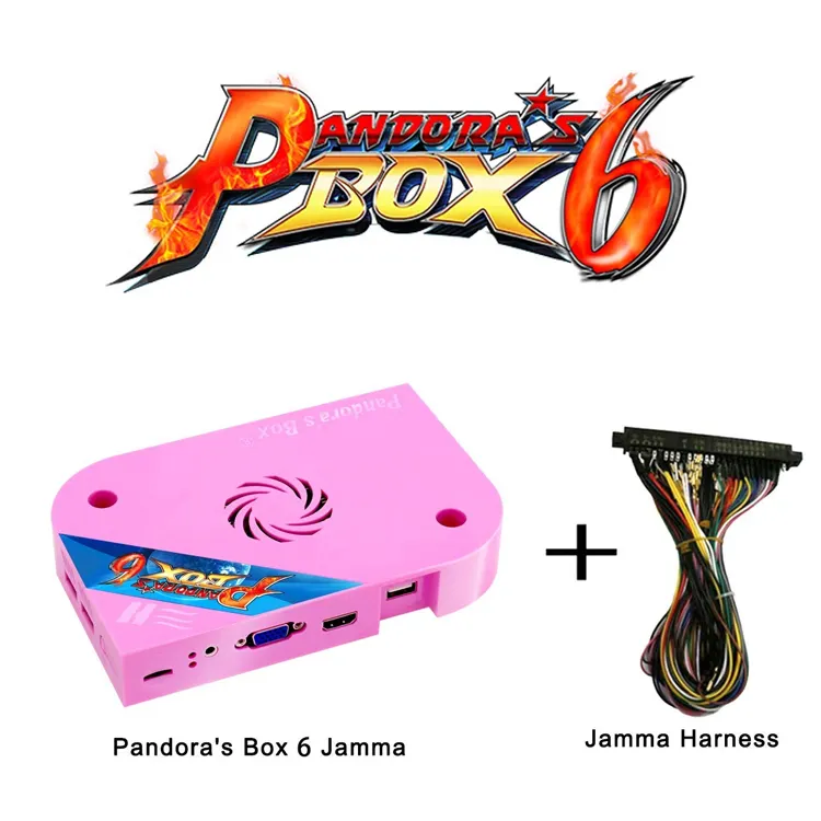 Pandoras Box 6 PCB board JAMMA harness add additional games 3D full HD output