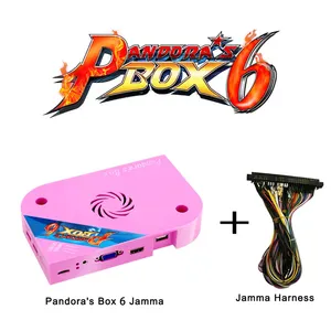 Pandoras กล่อง6บอร์ด PCB JAMMA Harness เพิ่มเกมเพิ่มเติม3D เอาต์พุต Full HD