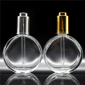 Botella de Vidrio Transparente con Gotero para Aceite Cosmético, Forma de Luna, 60 ml, 2 oz, Forma Redonda Plana, de Lujo, para Aceite Corporal/Perfume - Product Image 2