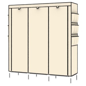 Armoire en tissu non tissé de grande taille,, pliable, avec poches latérales