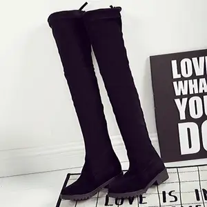 winter new over-the-knee boots flat Keep warm Slim fit lady's boots