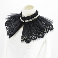 DIY özel boyun atkısı dantel pileli ayrılabilir kadın capelet bluz kraliyet ruffles sahte sahte yanlış yaka