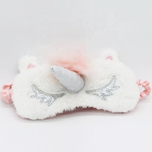 Popular Light Blocking Blindfold Pink/White Unicorn Plush Eye Mask <span class=keywords><strong>para</strong></span> <span class=keywords><strong>dormir</strong></span> - Product Image 3