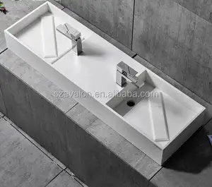 Lavabo <span class=keywords><strong>double</strong></span> cube, lavabo mural, lavabo mural en <span class=keywords><strong>surface</strong></span> solide - Product Image 1