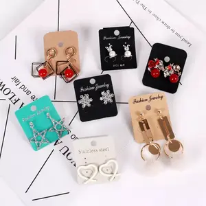 Logo personnalisé imprimé papier Kraft collier boucle d'oreille bijoux cartes d'emballage cartes à jouer