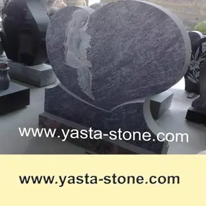Недорогая надгробия из фиолетового гранита в форме сердца - Product Image 1