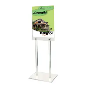 Hot Sale Custom Acrylic Poster Standing Display,Poster Holder Floor Stand with Adjustable Literature Pockets for Retail Shop