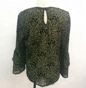 Velour Tops and Clothing <strong>Middle</strong>-<strong>aged</strong> and Elderly <strong>Women</strong> <strong>Blouses</strong> &amp; Tops Shirt / <strong>Blouse</strong> <strong>for</strong> <strong>Women</strong> Floral Pattern OEM Service Custom - Product Image 2