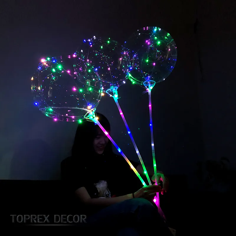 TOPREXDECOR卸売18インチLEDボボバルーンラマダン感謝祭卒業のためのユニークな休日とパーティーの装飾