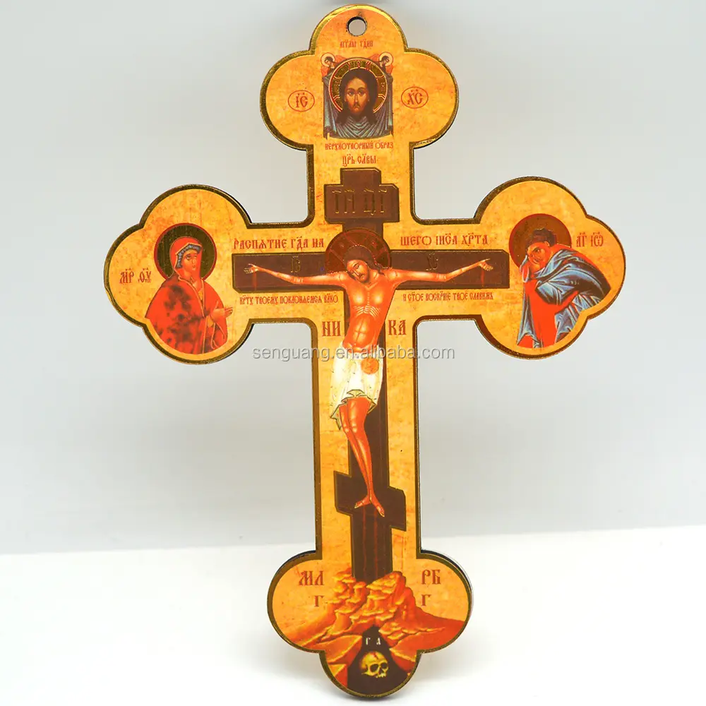 Factory Wholesale Wall Decorative Handcraft Wooden Cross Religious Orthodox Crucifix