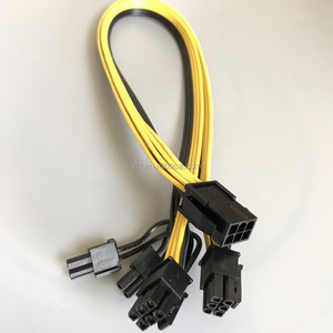 1007 16AWG 6针PCI-E公到双6 + 2针PCI-E公电源线束电缆 - Product Image 2
