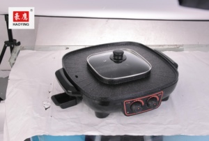Marble Coating <strong>Electric</strong> Bbq <strong>Grill</strong> with Hot Pot <strong>Multifunction</strong> <strong>Electric</strong> Griddle and Hot Pot with Divider 2 in 1 - Product Image 2