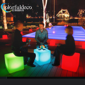 Colorfuldeco PE nhựa rechargeablecolor thay đổi 40cm lớn 3D RGB Led Cube - Product Image 3