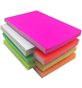 Fluorescent Paper Custom Wholesale Bright Color Origami Paper A4 Size 80gsm Fluorescent Paper