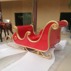 Traîneau de Noël en fibre de verre grandeur nature <span class=keywords><strong>avec</strong></span> <span class=keywords><strong>rennes</strong></span> dynamiques pour l'extérieur, à vendre - Product Image 5