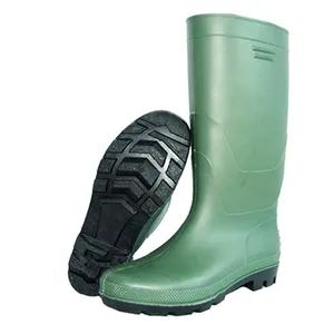 CE Sepatu Bot Plastik PVC Hitam Pria, Sepatu Keselamatan Kerja Pertanian, Sepatu Bot Karet Perlindungan Tahan Air