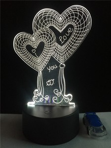 2017 Productos al por Mayor <span class=keywords><strong>de</strong></span> San Valentín romántico regalo la noche LLEVO La Lampara <span class=keywords><strong>de</strong></span> Luces <span class=keywords><strong>de</strong></span> la noche 3d - Product Image 4