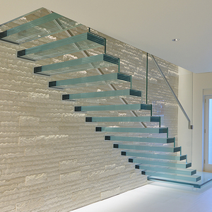 <span class=keywords><strong>Escaleras</strong></span> flotantes <span class=keywords><strong>de</strong></span> cristal prefabricadas LED para uso doméstico, bajo precio - Product Image 3