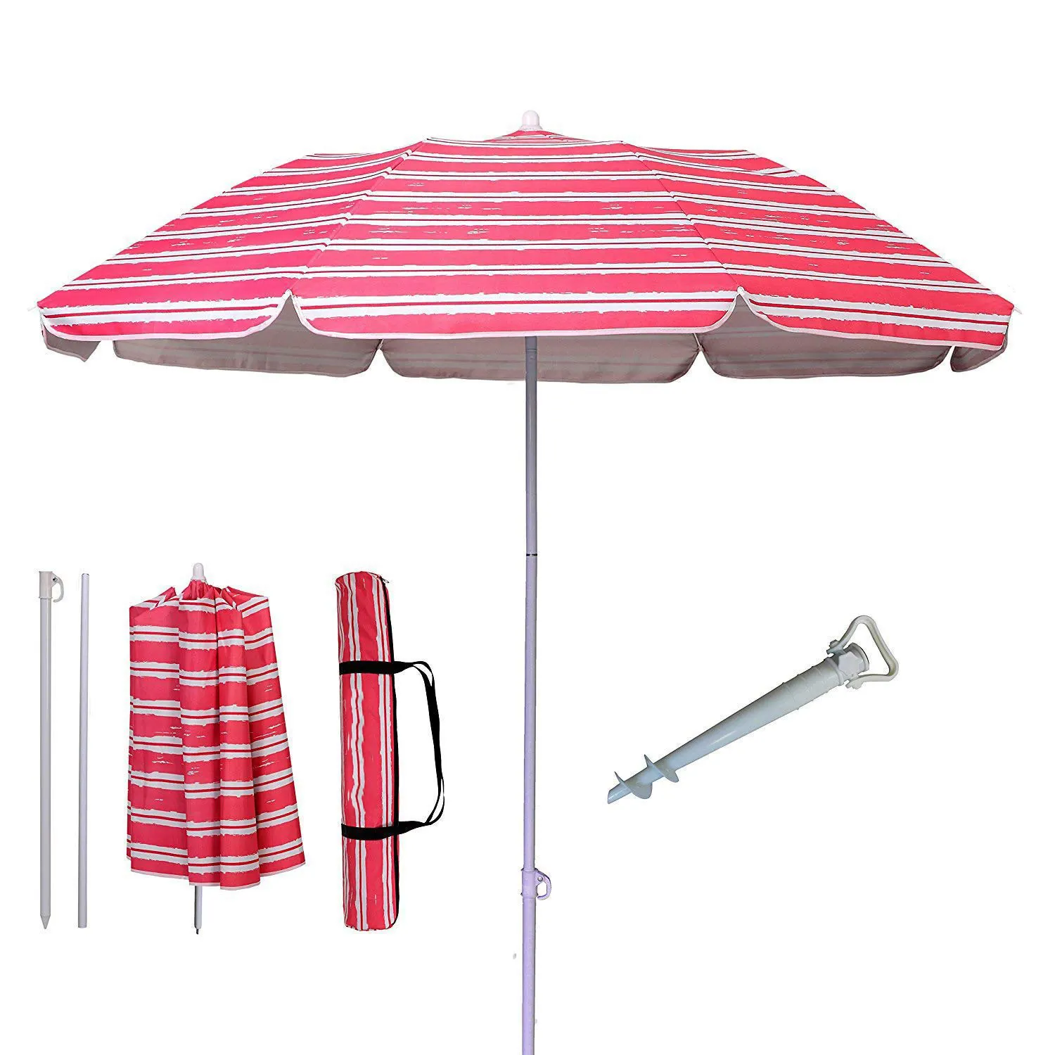 파라솔 보호 자외선-proor 조정 가능한 야외 파라솔 태양 그늘 낚시 비치 파티오 우산 틸트 틸트