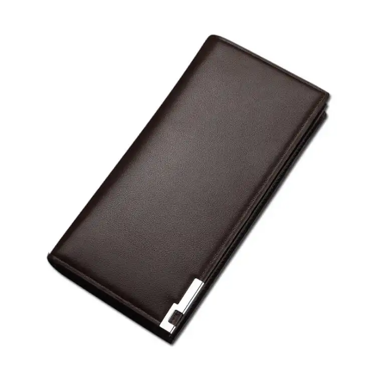 Wholesale European fashion business purse casual men's long black wallet