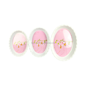 Plato hondo ovalado de melamina con lado ondulado para servicio de cena de restaurante de hotel con calcomanía personalizada - Product Image 3