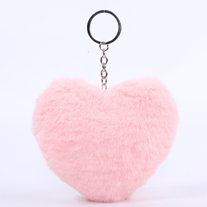 <span class=keywords><strong>Porte</strong></span>-clés promotionnel en <span class=keywords><strong>peluche</strong></span> HEART pour accessoires de voiture Vente en gros - Product Image 4
