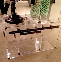 Coffre décoratif pour salon, personnalisé directement en usine, coffre en acrylique transparent