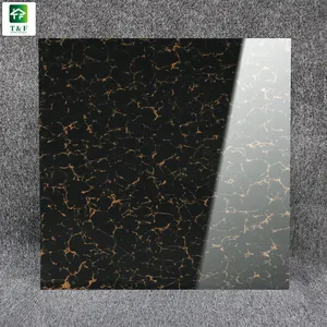 India 60X60 Hitam Onyx Terlihat Ubin Lantai Tinggi Mengkilat Onyx Dipoles Porselen Lantai Lantai Lantai Keramik Hitam