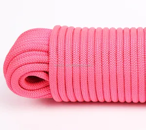 Многонитевая полипропиленовая плетеная веревка розового цвета, 32 нити