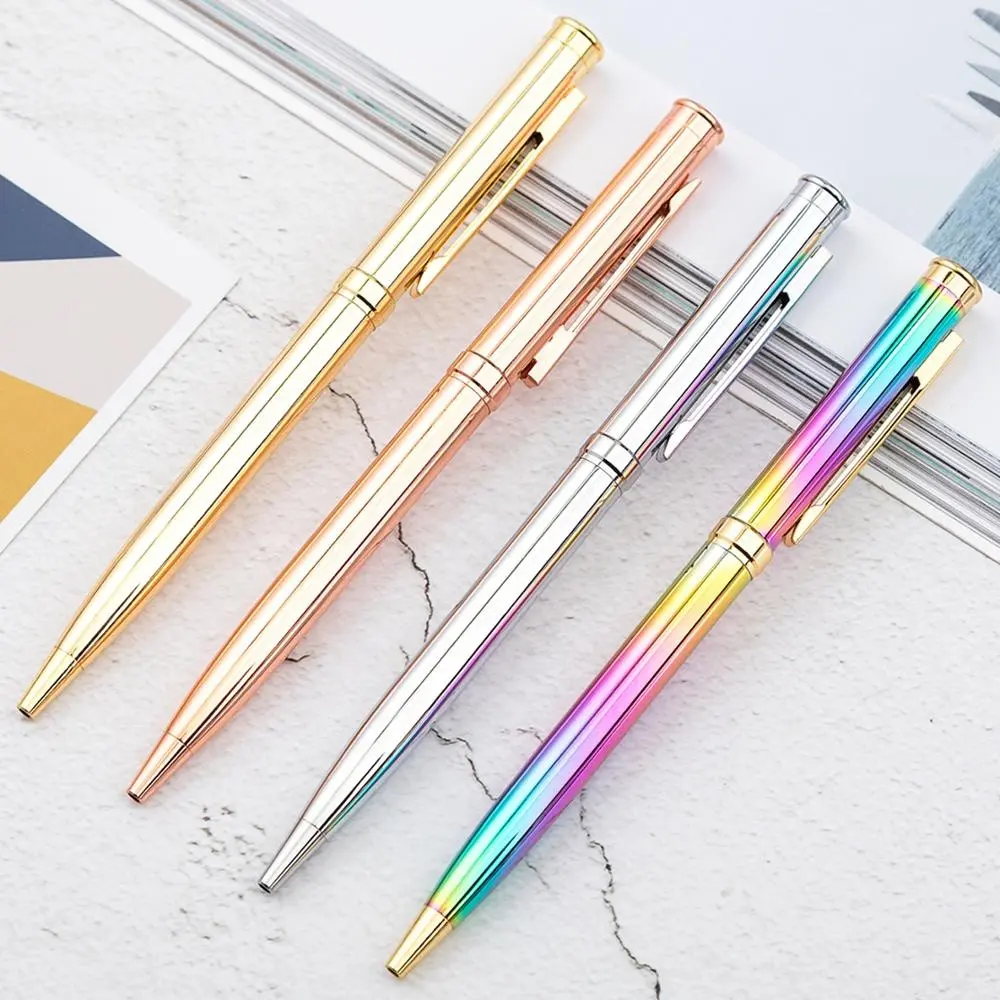Degrade Gainbow kalemler ofis yönetici iş lazer metal tükenmez kalemler özel