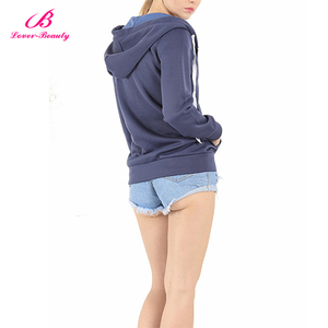 Servicio del OEM azul violáceo frontal con cremallera larga fabricante de encargo Sudadera con capucha - Product Image 4