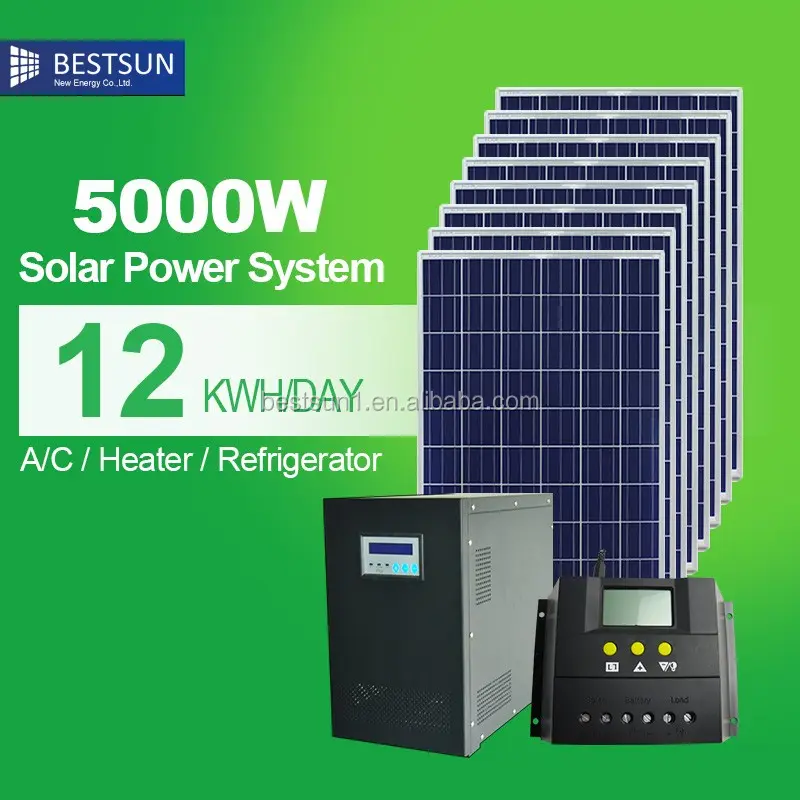 PV sanayi rekabetçi fiyat 5kw ev güneş sistemleri izgara bağlı güneş enerjisi sistemi 3000W/ızgara güneş sistemi üzerinde ile ISO9001 CE TUV