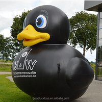 Canard noir gonflable géant pour la publicité Impression de logo de marque personnalisée Canard noir gonflable