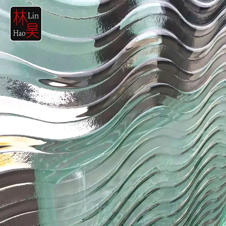 8MM 15MM Custom size textured tempered fused glass