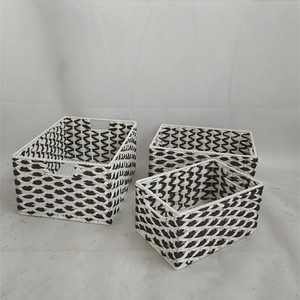 3-piece Set Paper <strong>Rope</strong> <strong>Storage</strong> <strong>Basket</strong> - Product Image 1