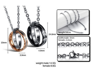 Pares de la manera de cristal collares colgantes para los amantes de las mujeres y el collar de la declaración - Product Image 5