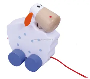 12 months laughably pulling the small sheep animal pullalong the way wooden children's educational toys child