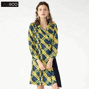 Damas primavera elegante <span class=keywords><strong>de</strong></span> la longitud <span class=keywords><strong>de</strong></span> la rodilla imprimir vendaje vestidos con mangas - Product Image 6