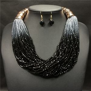 मोयामिया आभूषण हार थोक फैशन महिलाओं के लिए चंकी चोकर हार अफ्रीकी शैली क्रिस्टल मनका चमकदार आभूषण महिलाओं के लिए - Product Image 2