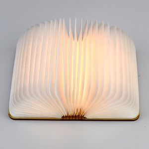 Petite lampe de lecture LED USB rechargeable, pliable et portable avec couvercle en bois, température de couleur réglable, idéale pour un cadeau - Product Image 1