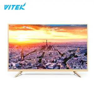 VTEK 32 40 50 55 inch Cheap Flat Screen TV, Wholesale 32 inch LED Android Smart TV, OEM Golden Color Android LED TV Smart