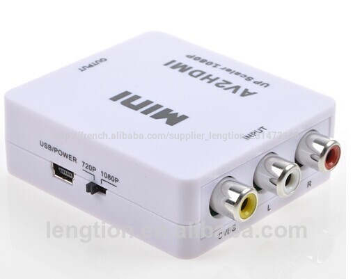 Lengtion Mini av rca hdmi hd cvbs video converter adaptateur pour le magnétoscope 720p/1080p/dvd. ps3